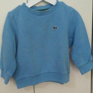 Lacoste boys Organic Cotton Flannel Sweatshirt Argentine Blue